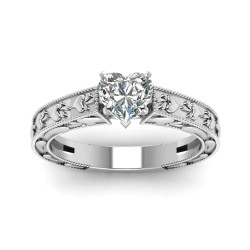 White Gold GIA certified 1/2 ct. Heart Diamond Solitaire Ring - Handcrafted By Name My Rings™