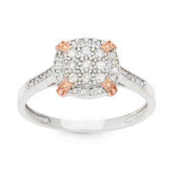 Gioelli Two-tone Gold 1/3ct TDW Diamond Cluster Ring - Handcrafted By Name My Rings™