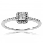 Journee Collection Sterling Silver 1/3 ct Diamond Halo Engagement Ring - Handcrafted By Name My Rings™