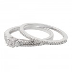 Journee Collection Sterling Silver Diamond 1/10 TDW Wedding Ring Set - Handcrafted By Name My Rings™