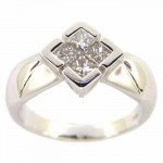 Kabella Luxe White Gold 1/2ct TDW Diamond Square Ring - Handcrafted By Name My Rings™