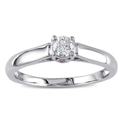 Gold 1/4ct TDW Diamond and Sapphire Solitaire Engagement Ring 2 - Handcrafted By Name My Rings™