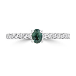 La Vita Vital White or Gold 1/4ct TGW Brazilian Alexandrite and 1/3ct TDW Diamond Ring - Handcrafted By Name My Rings™