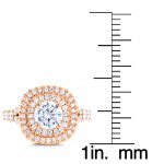 La Vita Vital Rose/ White Gold 1 4/5ct TDW Double Halo Diamond Engagement Ring - Handcrafted By Name My Rings™