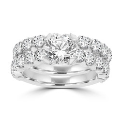 La Vita Vital White Gold Diamond 3 2/5ct TDW Bridal Set - Handcrafted By Name My Rings™