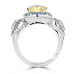 La Vita Vital Two-Tone 5.2cts Tanzanite Paraiba Tourmaline and Diamond Ring - Handcrafted By Name My Rings™