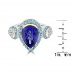 La Vita Vital Two-Tone 5.2cts Tanzanite Paraiba Tourmaline and Diamond Ring - Handcrafted By Name My Rings™