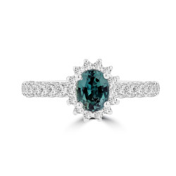 La Vita Vital White Gold 3/4ct Fine Brazilian Alexandrite and 5/8ct TDW Diamond Ring - Handcrafted By Name My Rings™