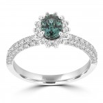 La Vita Vital White Gold 3/4ct Fine Brazilian Alexandrite and 5/8ct TDW Diamond Ring - Handcrafted By Name My Rings™