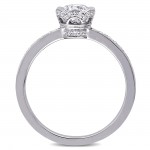 1 CT TW Diamond Floral Engagement Ring in White Gold - Handcrafted By Name My Rings™