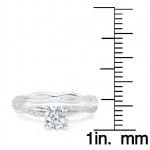 0.85ct TDW Pave Set Round Solitaire twisty infinity Diamond Engagement Ring available in Gold. - Handcrafted By Name My Rings™