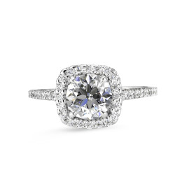 White Gold and 0.30ct TDW Semi-Mount Diamond Engagement Ring - Handcrafted By Name My Rings™