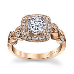 Rose Gold 1/4ct TDW Semi-mount Diamond Engagement Ring - Handcrafted By Name My Rings™