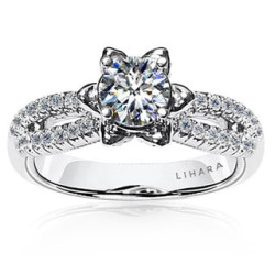 White Gold 1/2ct TDW Diamond and Cubic Zirconia Ring - Handcrafted By Name My Rings™