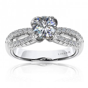 White Gold 1/4ct TDW Diamond and Cubic Zirconia Ring - Handcrafted By Name My Rings™