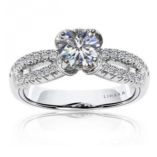 White Gold 1/4ct TDW Diamond and Cubic Zirconia Ring - Handcrafted By Name My Rings™