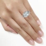 White Gold 3/5ct TDW Semi-mount Diamond Engagement Ring - Handcrafted By Name My Rings™