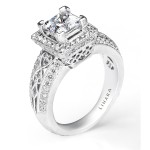 White Gold 3/5ct TDW Semi-mount Diamond Engagement Ring - Handcrafted By Name My Rings™