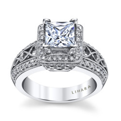 White Gold 3/5ct TDW Semi-mount Diamond Engagement Ring - Handcrafted By Name My Rings™