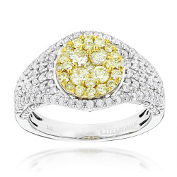 Gold 1 3/4ct TDW White and Yellow Diamond Engagement Ring - Handcrafted By Name My Rings™