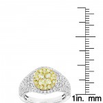 Gold 1 3/4ct TDW White and Yellow Diamond Engagement Ring - Handcrafted By Name My Rings™