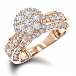 Gold 1 3/5ct TDW Cluster Diamond Ring - Handcrafted By Name My Rings™