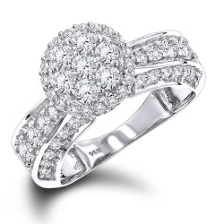 Gold 1 3/5ct TDW Cluster Diamond Ring - Handcrafted By Name My Rings™