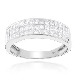 Gold 1 3/8ct TDW Princess-cut Diamond Wedding Band - Handcrafted By Name My Rings™