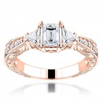 Gold 1ct TDW Diamond Vintage Engagement Ring - Handcrafted By Name My Rings™