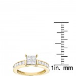 Gold 2 1/4ct TDW Princess-cut Diamond Engagement Ring - Handcrafted By Name My Rings™