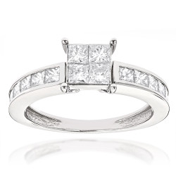 Gold 2 1/4ct TDW Princess-cut Diamond Engagement Ring - Handcrafted By Name My Rings™