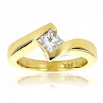 Gold 2/5ct TDW Diamond Solitaire Engagement Ring - Handcrafted By Name My Rings™