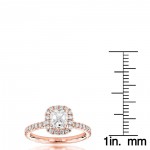 Gold 2ct TDW Cushion-cut Diamond Halo Engagement Ring - Handcrafted By Name My Rings™