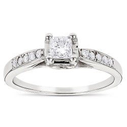 Gold 5/8ct TDW Diamond Engagement Ring - Handcrafted By Name My Rings™