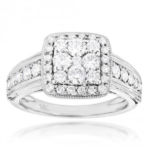 White Gold 1 1/3ct TDW Diamond Designer Engagement Ring - Handcrafted By Name My Rings™