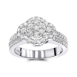 White Gold 1 1/4ct TDW Cluster Diamond Ring - Handcrafted By Name My Rings™