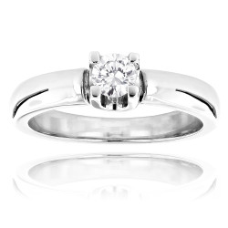 White Gold 1/5ct TDW Solitaire Diamond Engagement Ring - Handcrafted By Name My Rings™