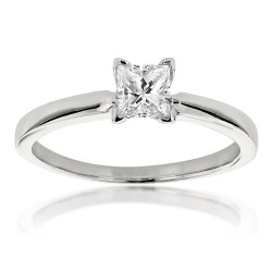 White Gold 2/5ct TDW Solitaire Diamond Ring - Handcrafted By Name My Rings™