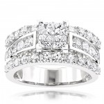 White Gold 3ct TDW Diamond Designer Engagement Ring - Handcrafted By Name My Rings™