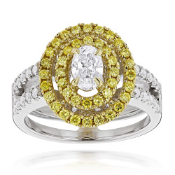 Two-tone Gold 1 1/10ct TDW Diamond Engagement Ring - Handcrafted By Name My Rings™