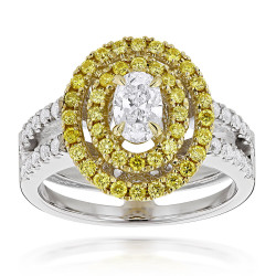 Two-tone Gold 1 1/10ct TDW Diamond Engagement Ring - Handcrafted By Name My Rings™