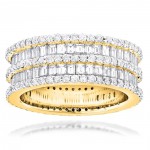 Designer Gold 5ct TDW Multi-cut White Diamond Ring - Handcrafted By Name My Rings™
