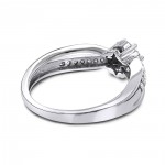 Ladies White Gold Diamond Flower Ring 0.4ct - Handcrafted By Name My Rings™