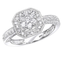 Ladies Diamond Rings Cluster Diamond Ring 1 ct - Handcrafted By Name My Rings™