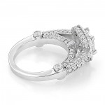 Platinum 2 1/0ct TDW Princess-cut and Round Diamond Halo Engagement Ring - Handcrafted By Name My Rings™