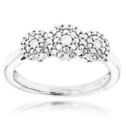 Sterling Silver 1/4ct TDW Diamond 3-drop Engagement Ring - Handcrafted By Name My Rings™