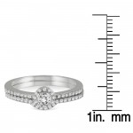 White Gold 2/5CT Diamond Halo Bridal Set - Handcrafted By Name My Rings™
