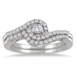 White Gold 1/2ct Diamond Bridal Set - Handcrafted By Name My Rings™