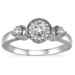 White Gold 1/2ct TDW Antique Diamond Bridal Ring Set - Handcrafted By Name My Rings™