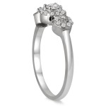 White Gold 1/2ct Three-stone Diamond Cluster Bridal Set - Handcrafted By Name My Rings™